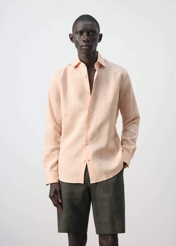 100% linen slim-fit shirt — Product image 4 of 12