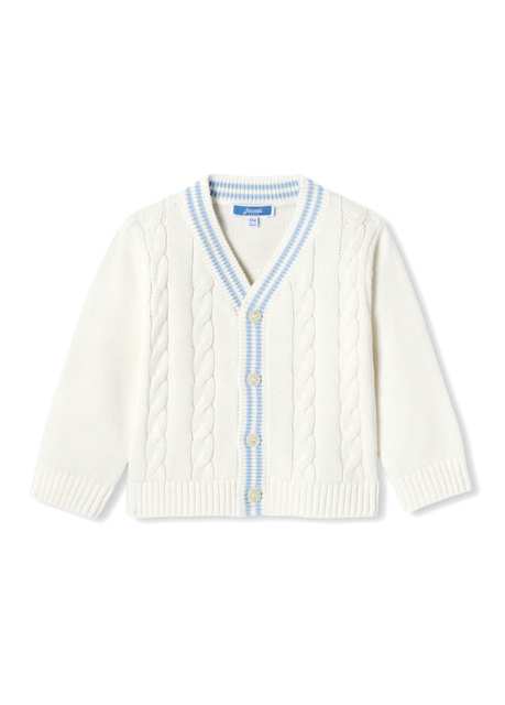 White Cotton Boy Baby Sweater Cardigan