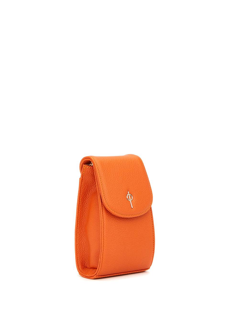 Casey Orange Women Leather Shoulder Bag — صورة المنتج 3 من 5