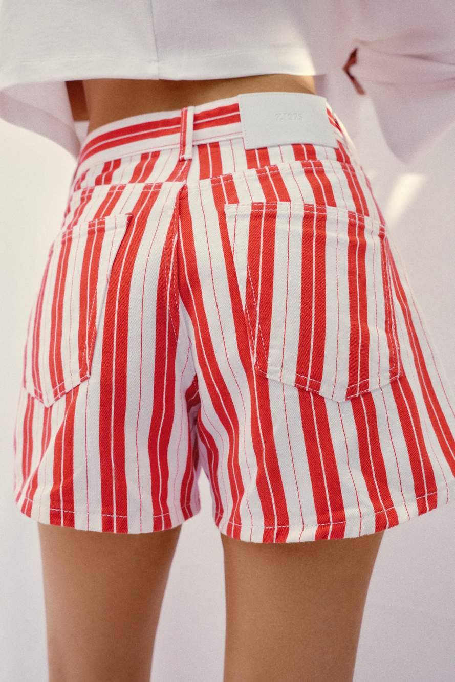 STRIPED MOM FIT SHORTS — Product image 4 of 8