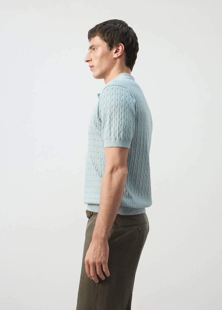 100% cotton braided knitted polo shirt — Product image 6 of 29
