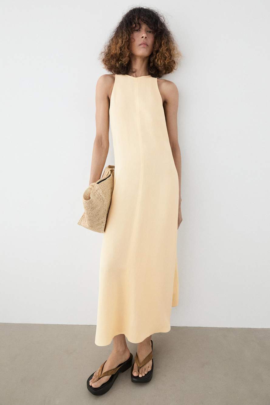 Flowing linen halter midi dress — Product image 8 of 13