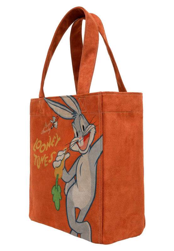 Women Vegan Orange Large Tote Bag - Warner Bros Red Hot Bunny Design — صورة المنتج 6 من 7