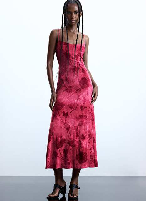 Desigual الأحمر المرأة ساحة الياقة اللباس 26SWVK01