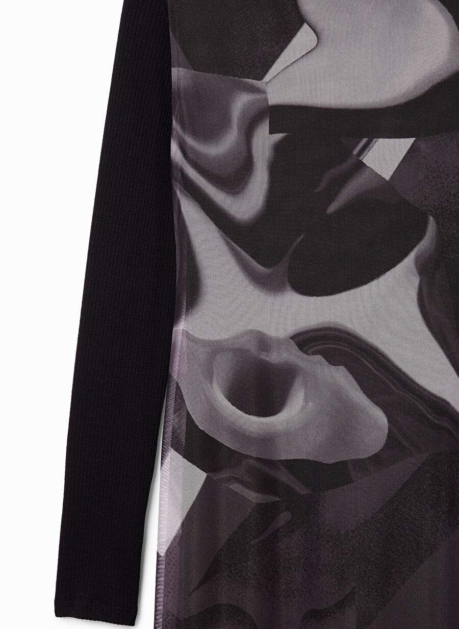 Desigual الأسود كادن جولة طوق طويل اللباس Batik 24wvk58 — صورة المنتج 3 من 4