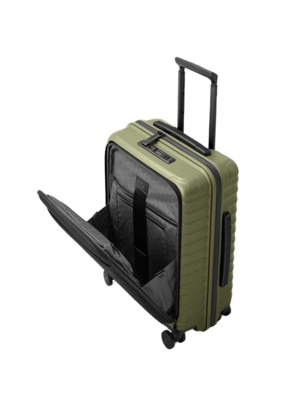 Upgrade 4 Wheel Trolley Green Laptop Cabinet Size Suitcase With Front Pocket — صورة المنتج 3 من 6