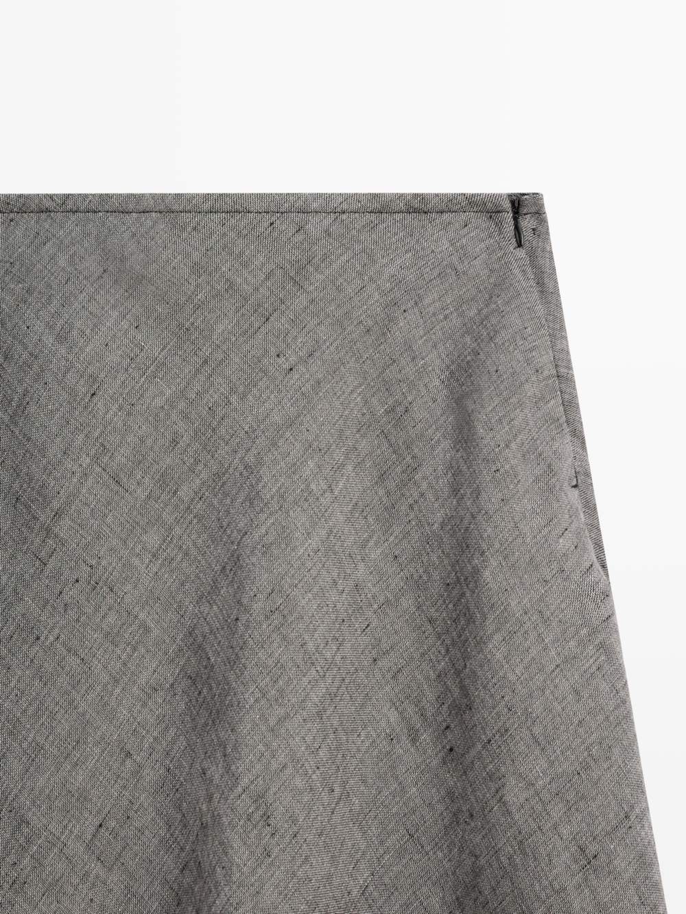 Linen flared midi skirt — Product image 4 of 16