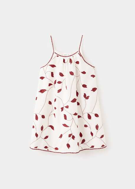 Floral embroidery dress