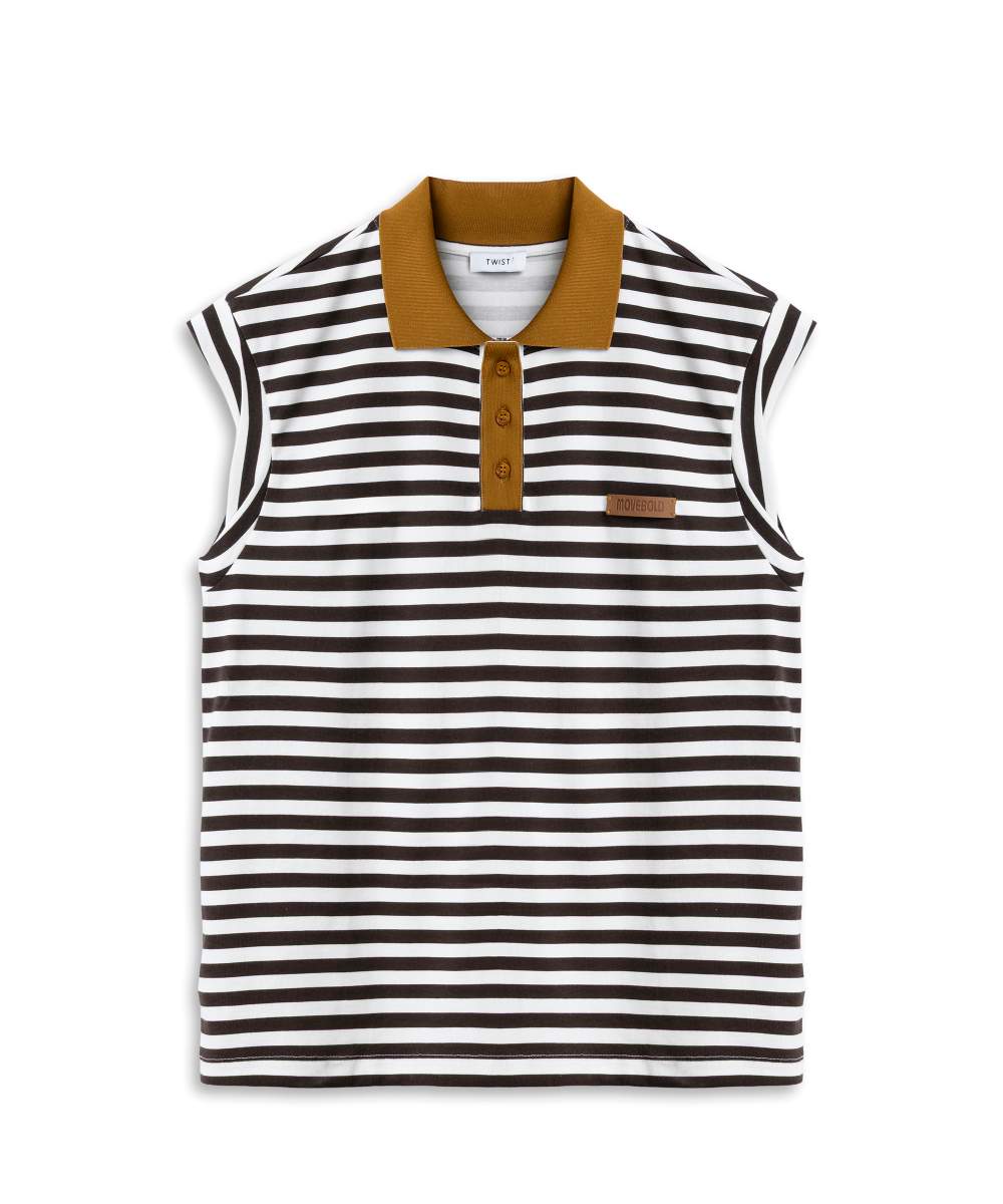 CONTRAST KNIT COLLAR T-SHIRT — Product image 5 of 6