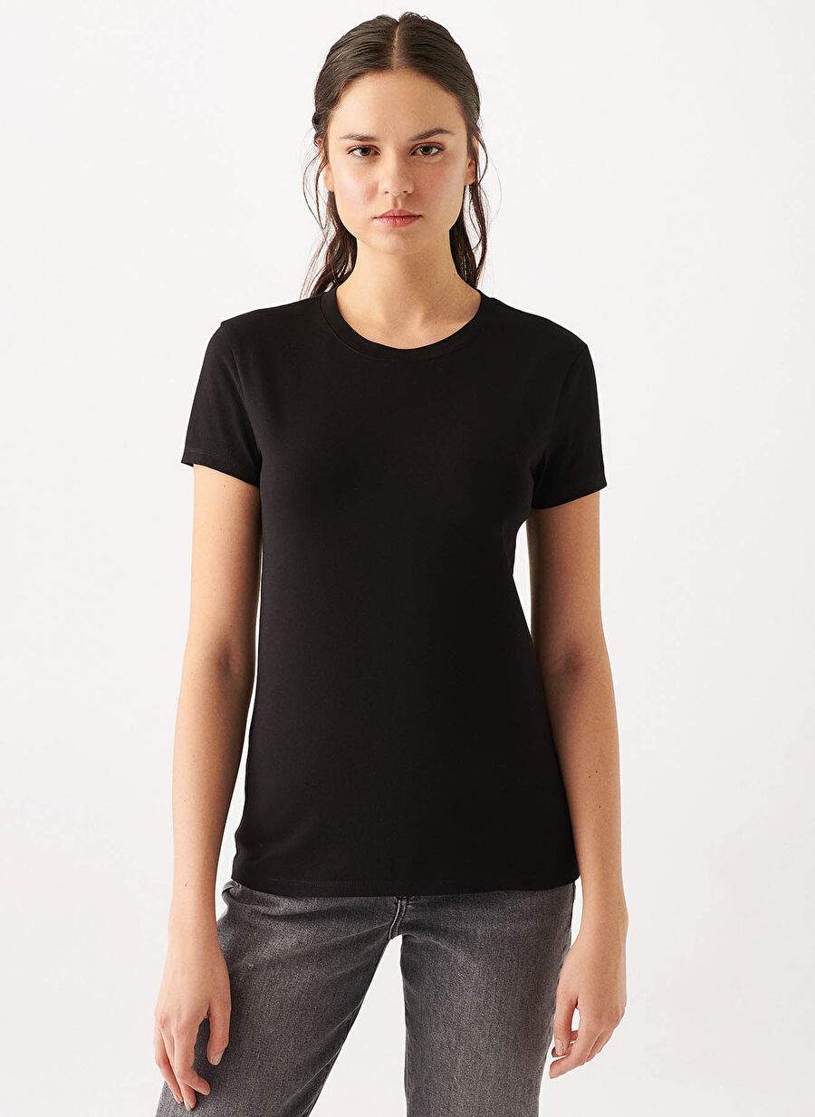 Siyah Kadın Pamuklu T-Shirt 162767 900 — صورة المنتج 3 من 6