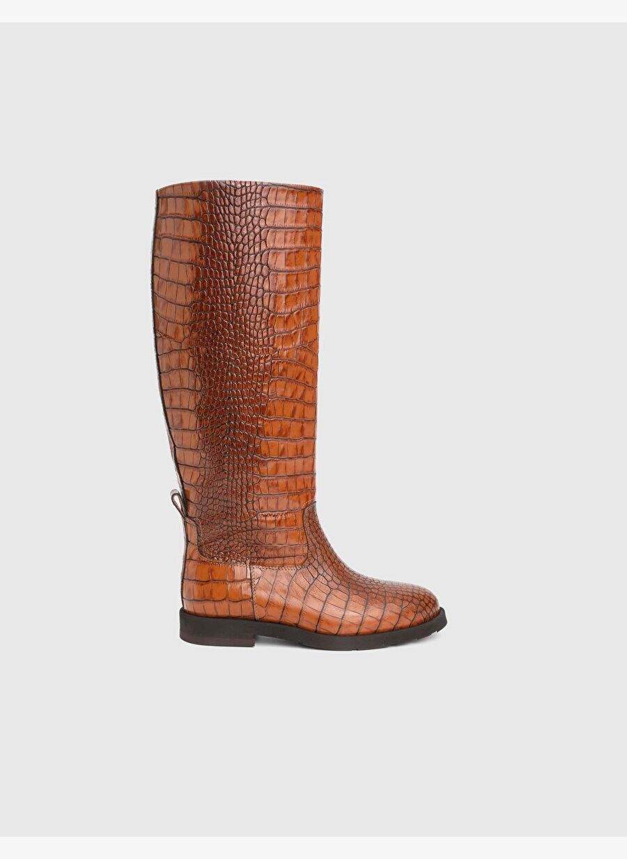 Mavros Hakiki Kroko Deri Taba Kadın Çizme — Product image 3 of 5