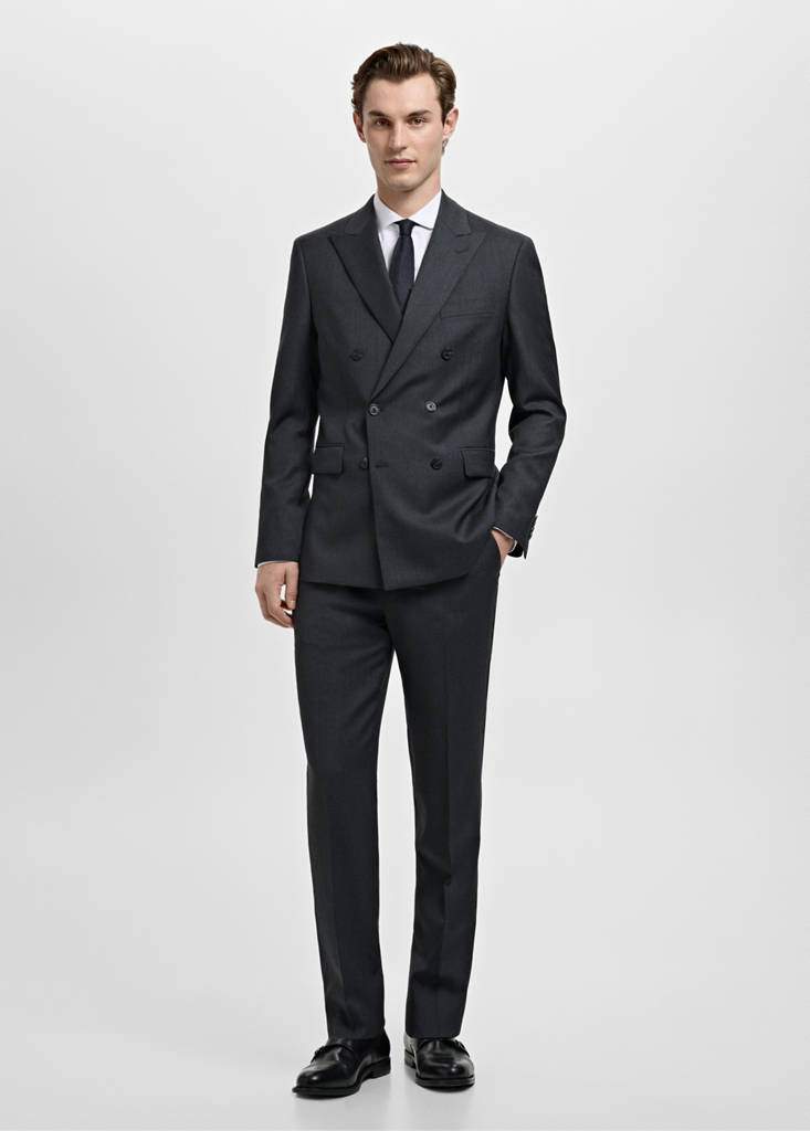 Turin 100% wool double-breasted suit jacket — Product image 2 of 12