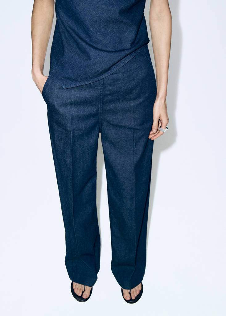 High-waisted denim trousers — Product image 3 of 12