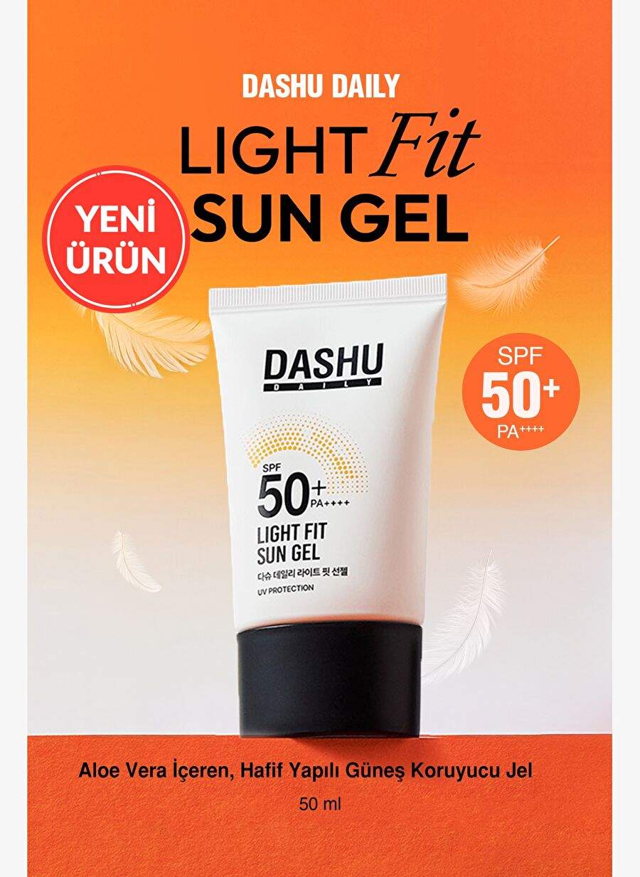 Aloe Vera Contains, Lightly Structured Sunscreen Gel Gel Jel DASHU Daily Light Fit Sun SPF 50+ PA++ — Product image 1 of 8