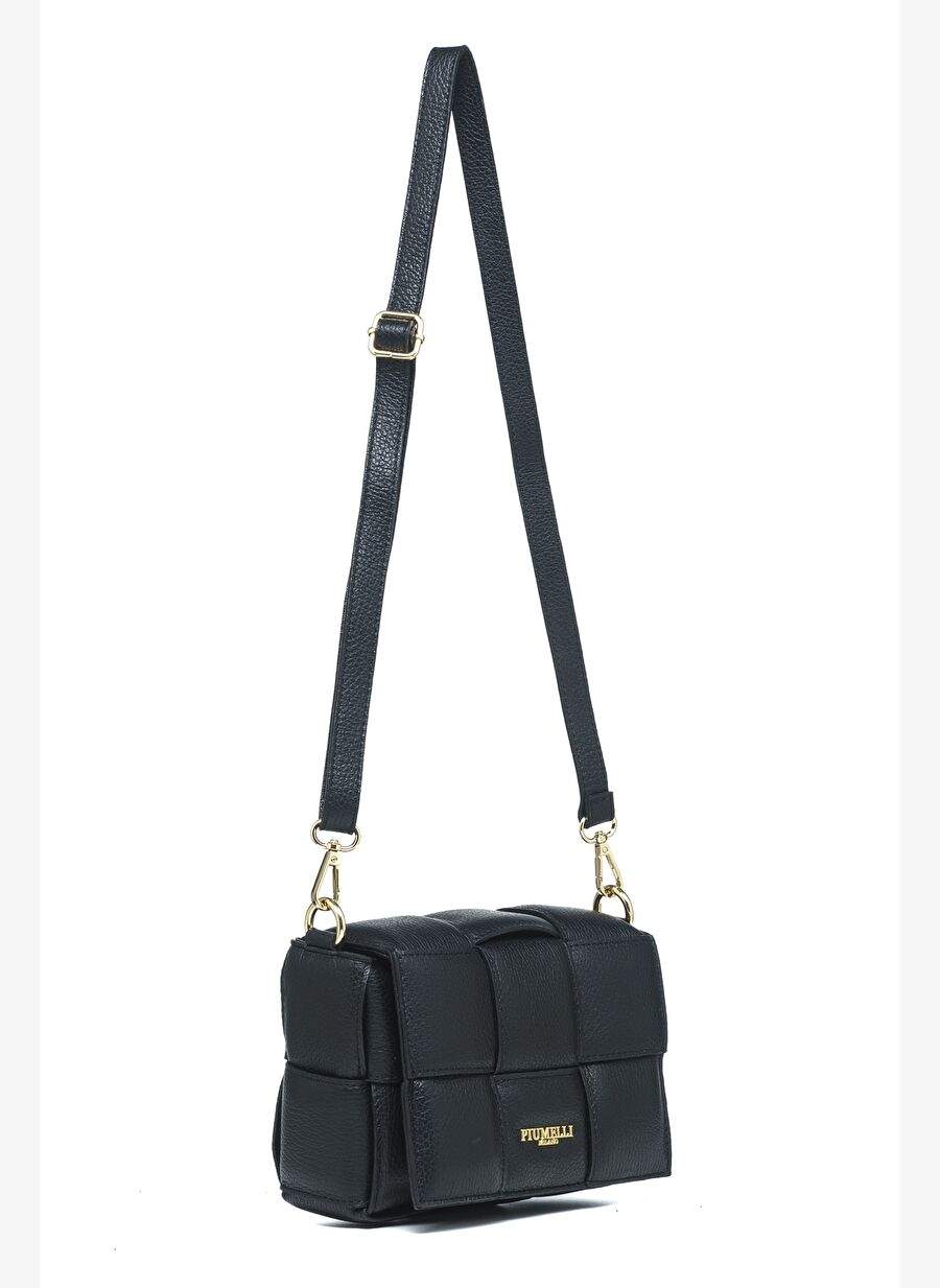 Women's Cross Bag SOLEIL M Piumelli Milano Bag D28 Black — صورة المنتج 5 من 8