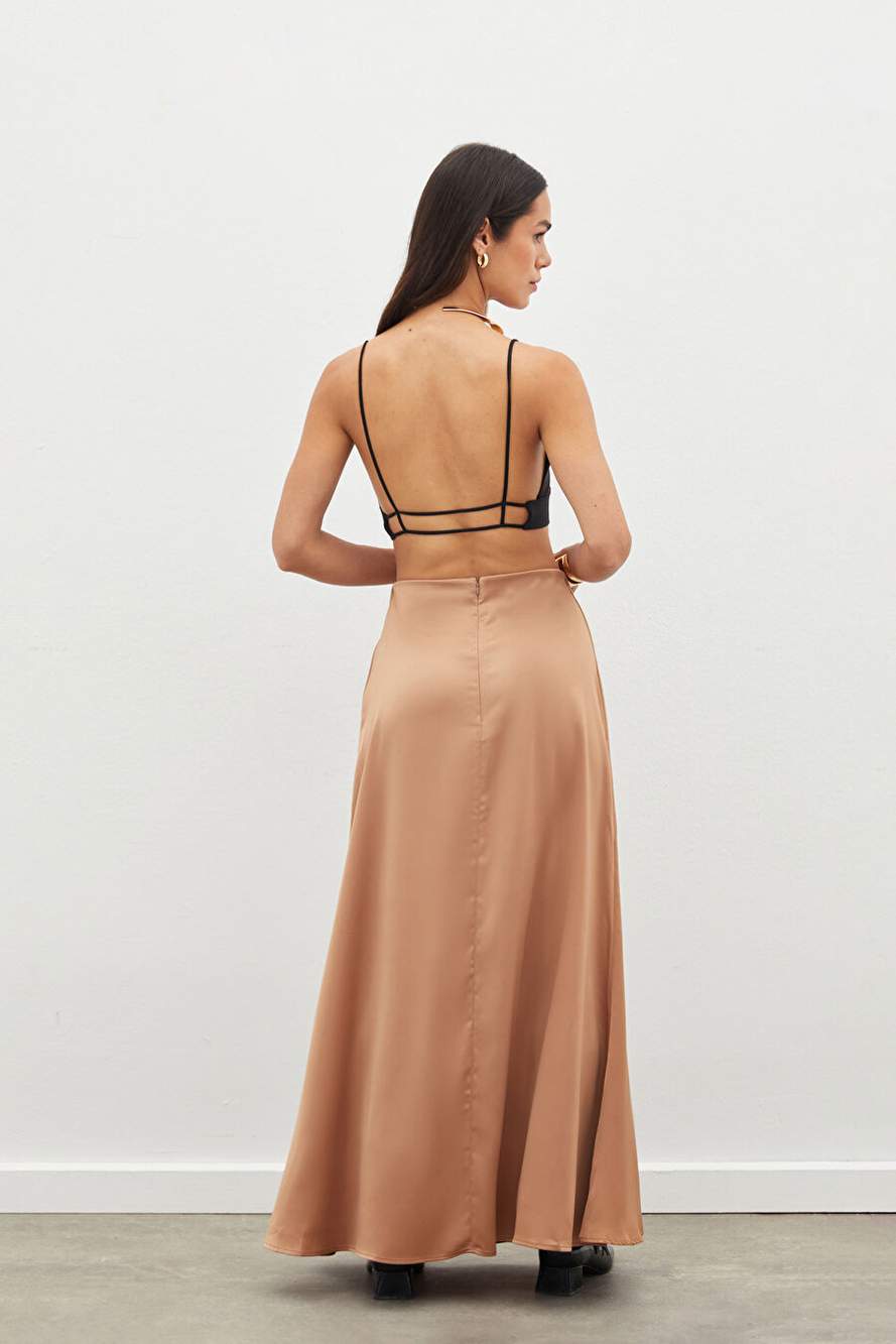 Long Satin Skirt - Camel — Product image 19 of 20