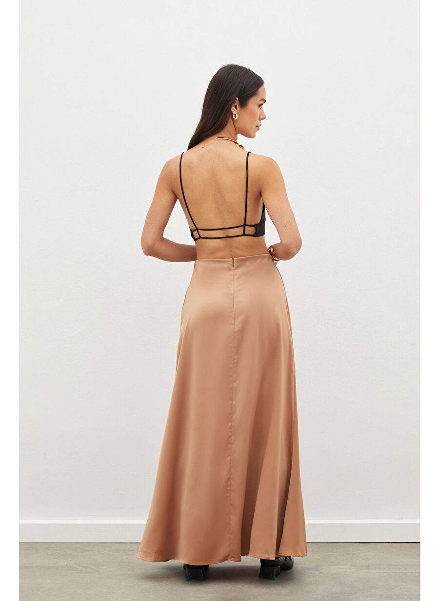 Long Satin Skirt - Camel — Product image 18 of 20