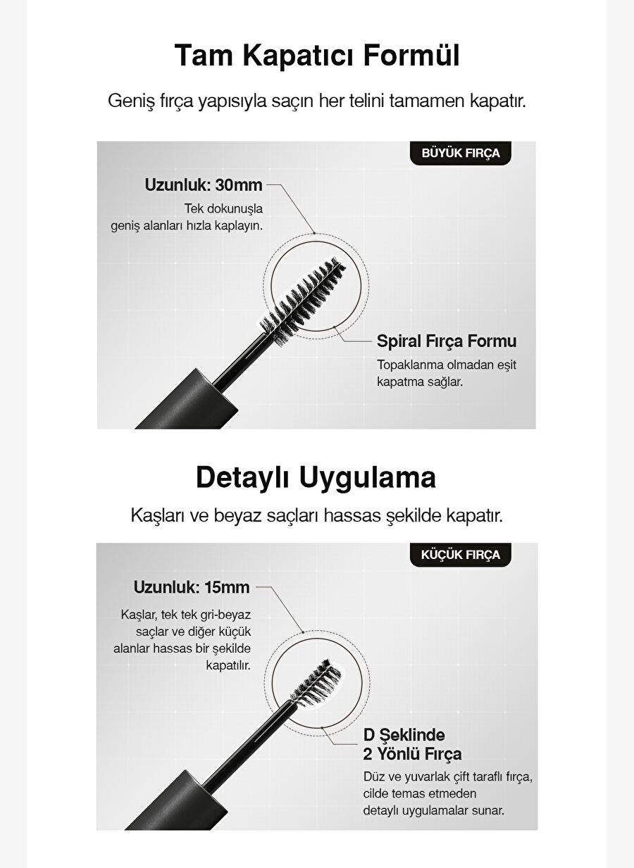 Water and Sweat Resistant, Closet Coffee Hair-Washing Mascara DASHU Daily Dual Hair Cover Mascara [Brown] — صورة المنتج 4 من 8