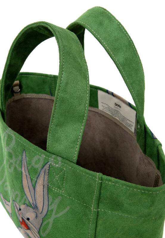 Women Vegan Green Medium Tote Bag - Warner Bros Bugs Bunny Bunny Talk Design — صورة المنتج 7 من 7