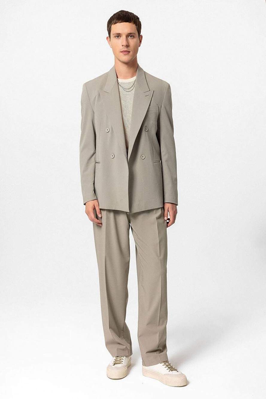 Antioch Ack Haki Tek Dugme Kruvaze Erkek Blazer Ceket — Product image 3 of 7