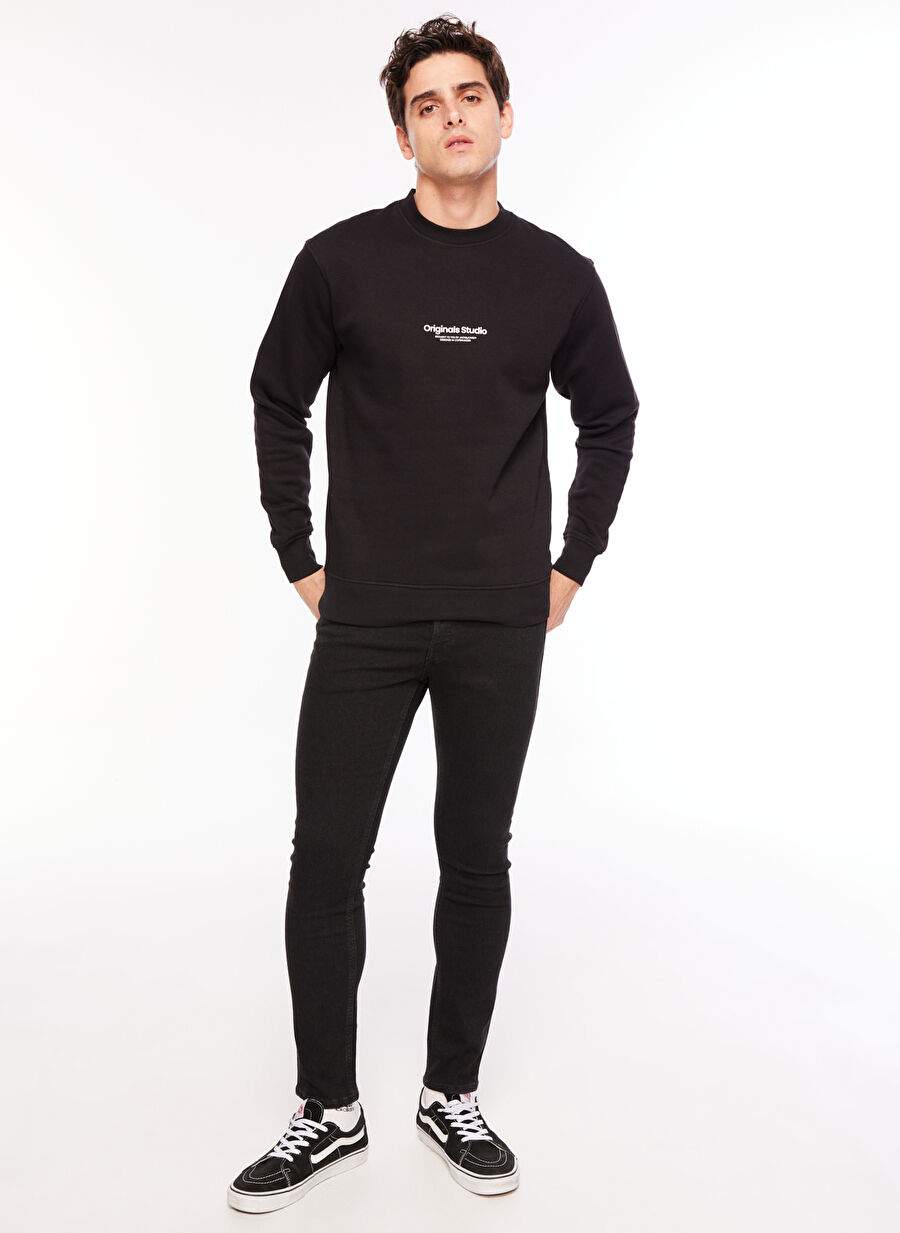 Jack & Jones Bisiklet Yaka Siyah Erkek Sweatshırt 12241694_JORVESTERBRO SWEAT CREW NE — Product image 3 of 5