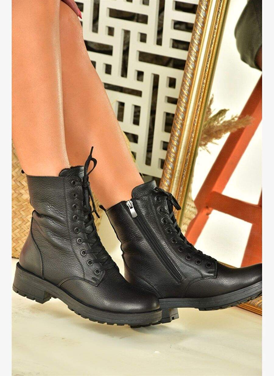 أسود جلد طبيعي Gunluk Kadn بوستال بوت N555400103 — صورة المنتج 5 من 10