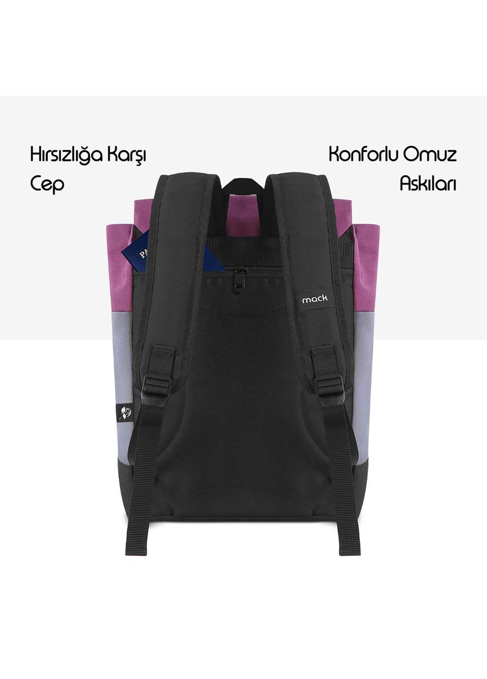 Mce-1303 14.1 Zen Eco Plum Grey Unisex Backpack — Product image 6 of 8