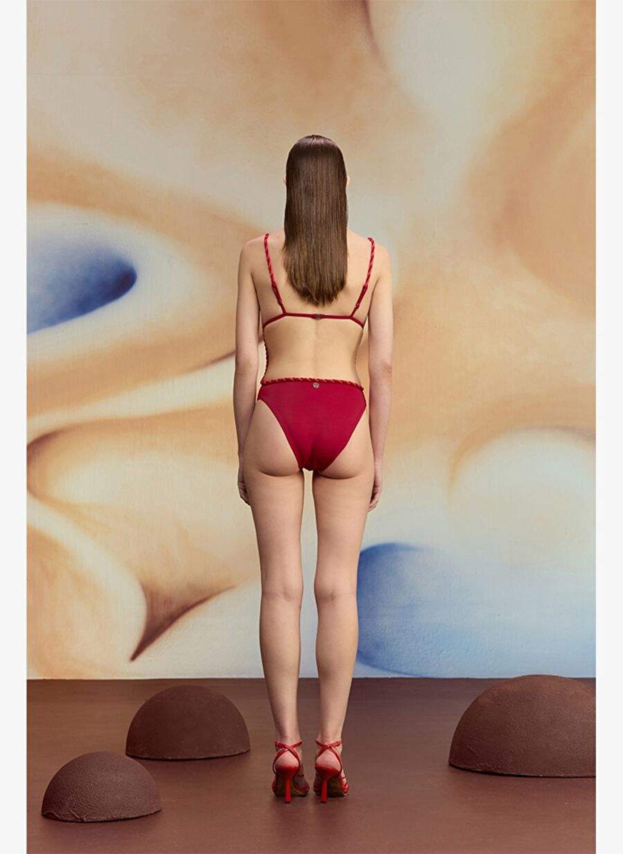 Theemin Ruby Husk Burgundy Strapless Swimsuit — Product image 4 of 5