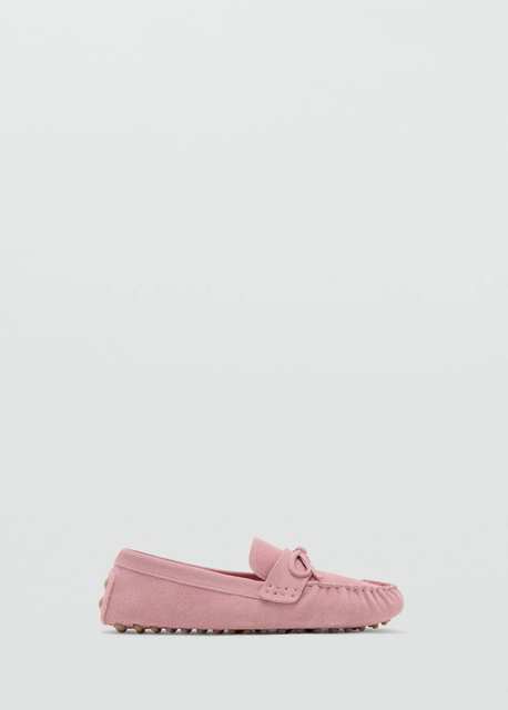 Gathered suede moccasins