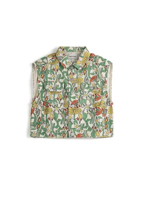 Color Herbalist All Over Twill Vest Colorful Patterned Unisex Kids Vest