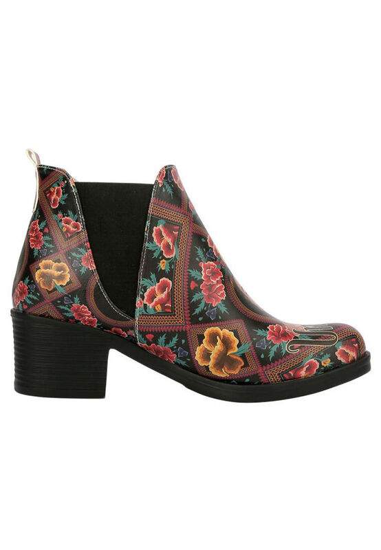 Women Vegan Leather Multicolor Ankle Boots - Beauty In The Broken Frida Kahlo Design — Product image 5 of 8