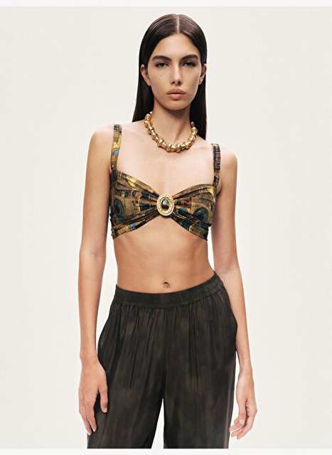 Accessories Detailed Patterned Bustier