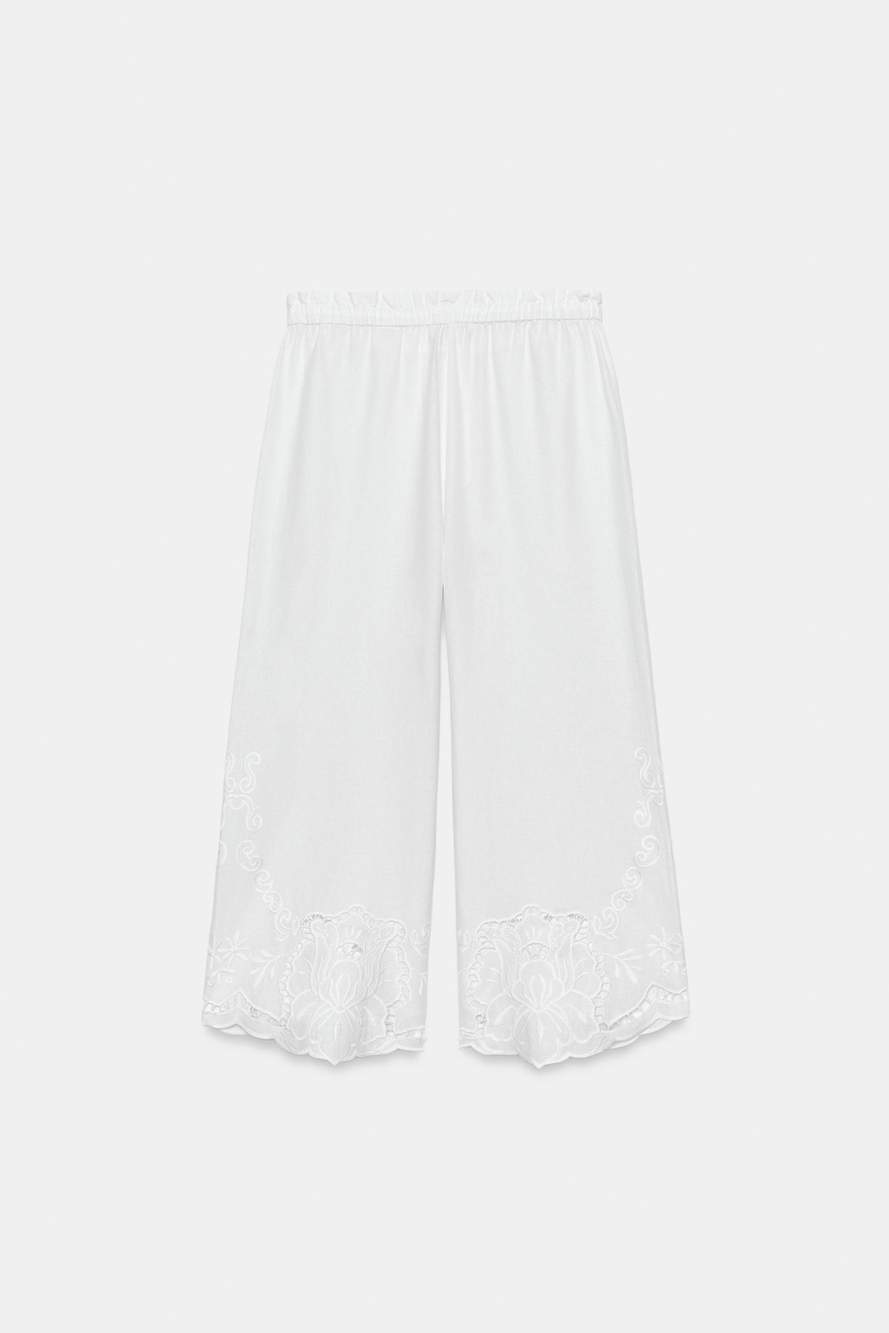 ZW COLLECTION EMBROIDERED LINEN BLEND TROUSERS — Product image 6 of 7
