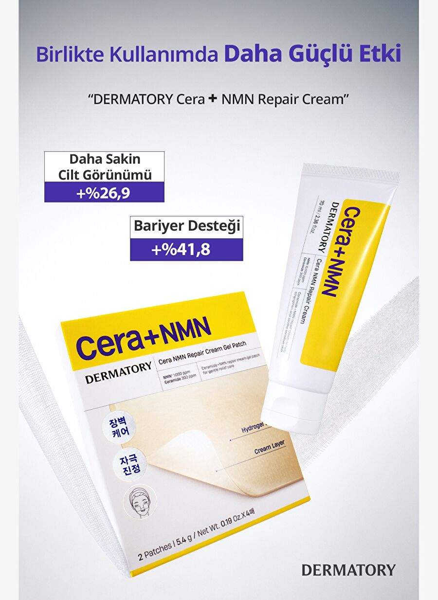 Skin Care Pad Supporting Seramide Containing Precision Barrier DERMATORY Cera+NMN Repair Cream Gel Patch — صورة المنتج 8 من 8