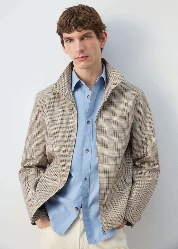 Prince of Wales check jacket with funnel neck — Product image 7 of 11