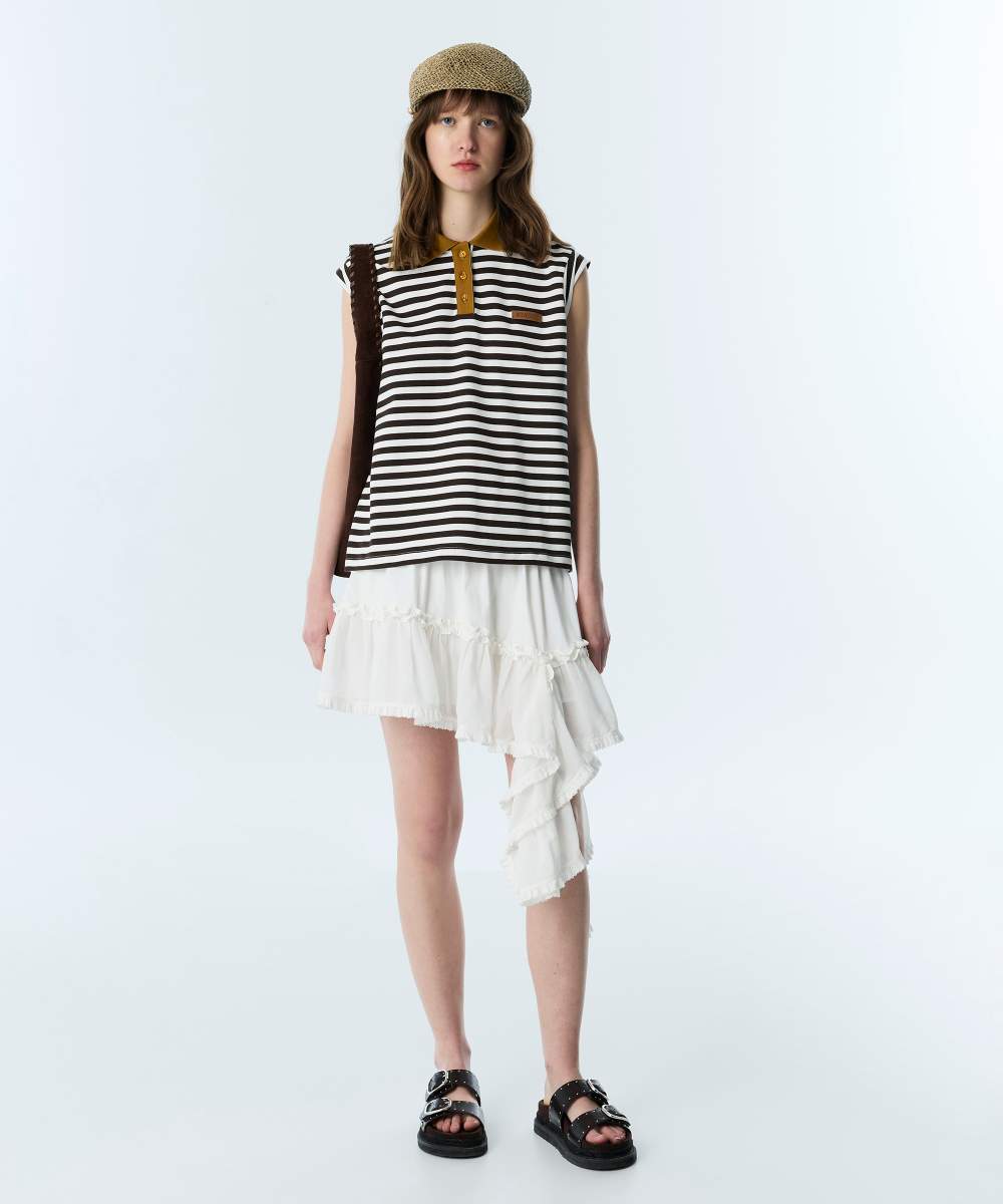 CONTRAST KNIT COLLAR T-SHIRT — Product image 3 of 6