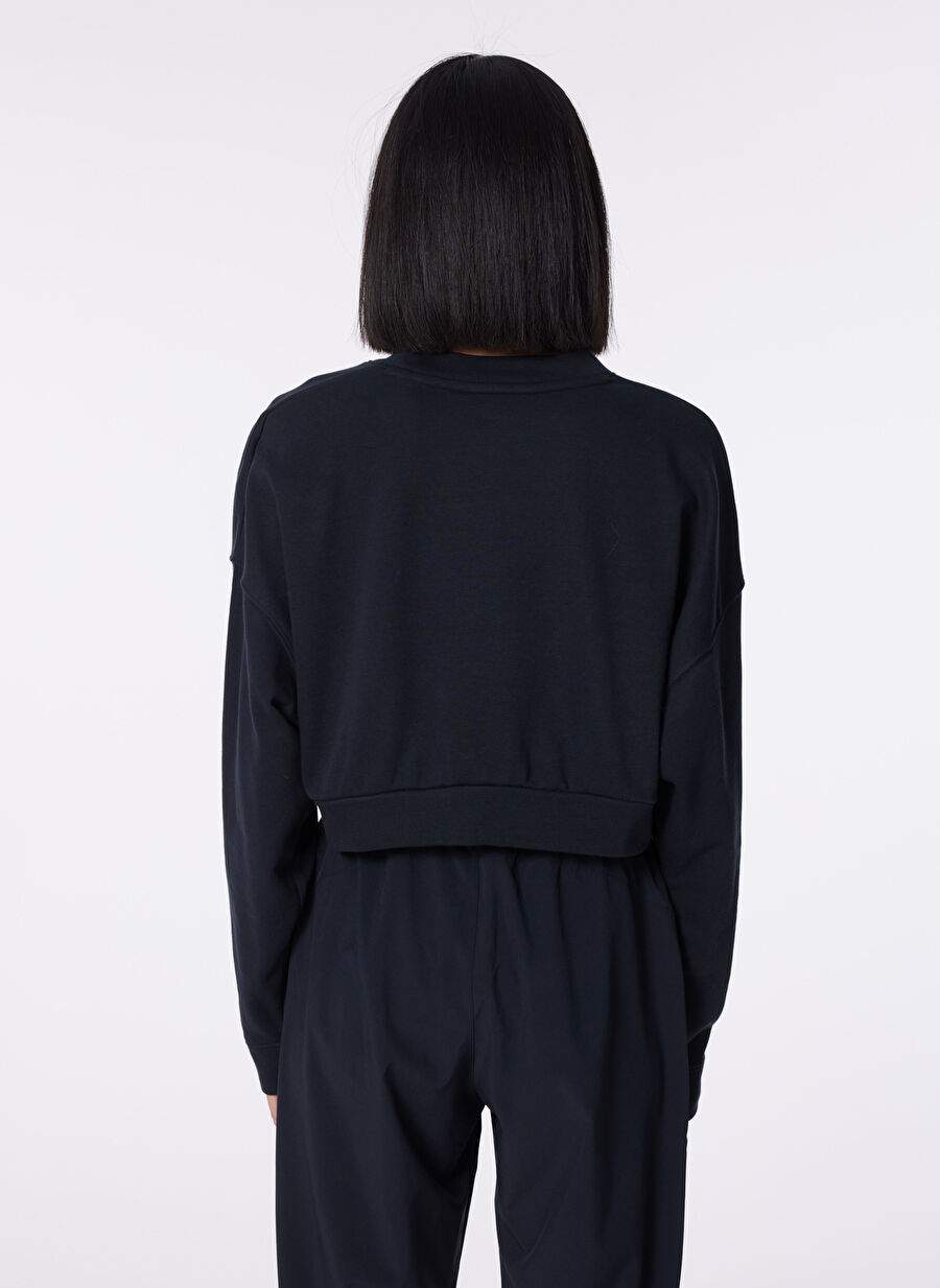 Under Armour 1382738-001 UA Rival Terry OS Crop Siyah Kadın Bisiklet Yaka Oversize Sweatshirt — صورة المنتج 5 من 5
