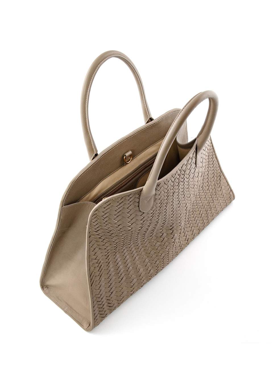 Miranda Model Vizon Deri Örgü Büyük Boy Kadın Omuz Çantası — Product image 4 of 4