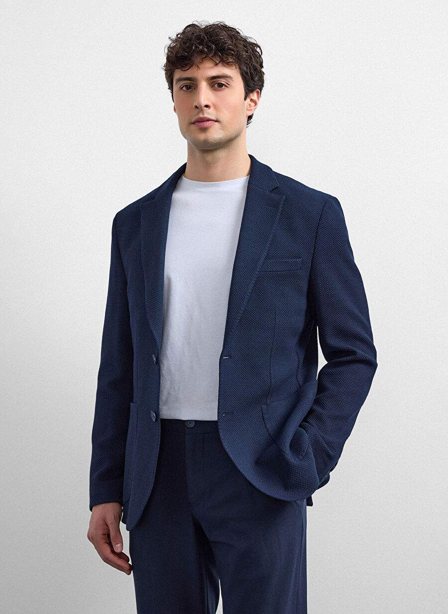 Back And Bond Lacivert Erkek Slim Fit Ceket B35w50035 — صورة المنتج 3 من 9