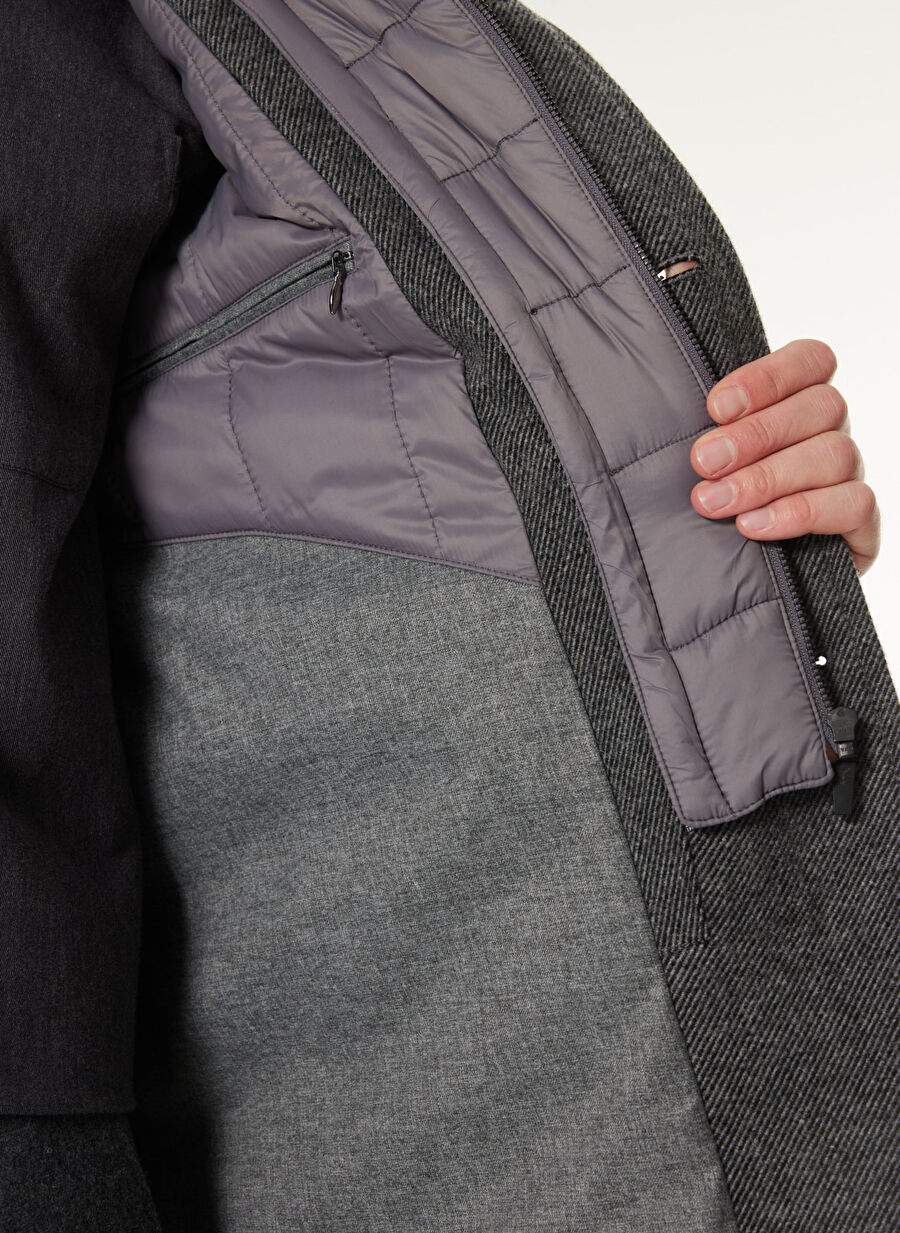 Grey Melange Men's Wool Blend Coat FC4WM-PLT 2953 — Product image 5 of 6
