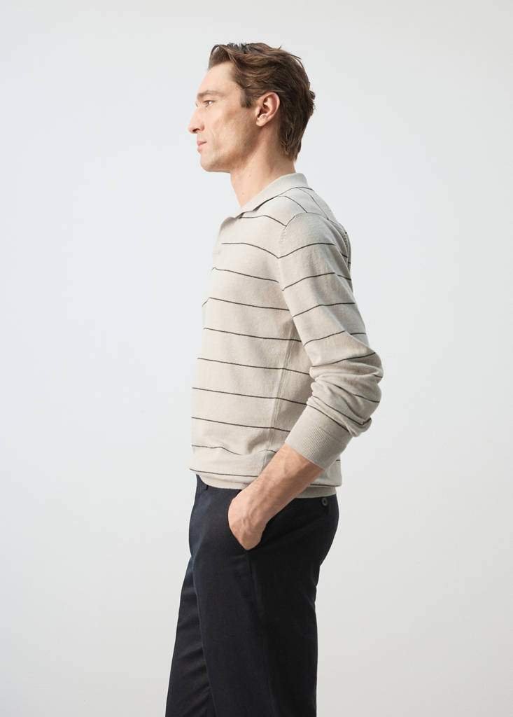 Linen blend striped polo sweater — Product image 6 of 11