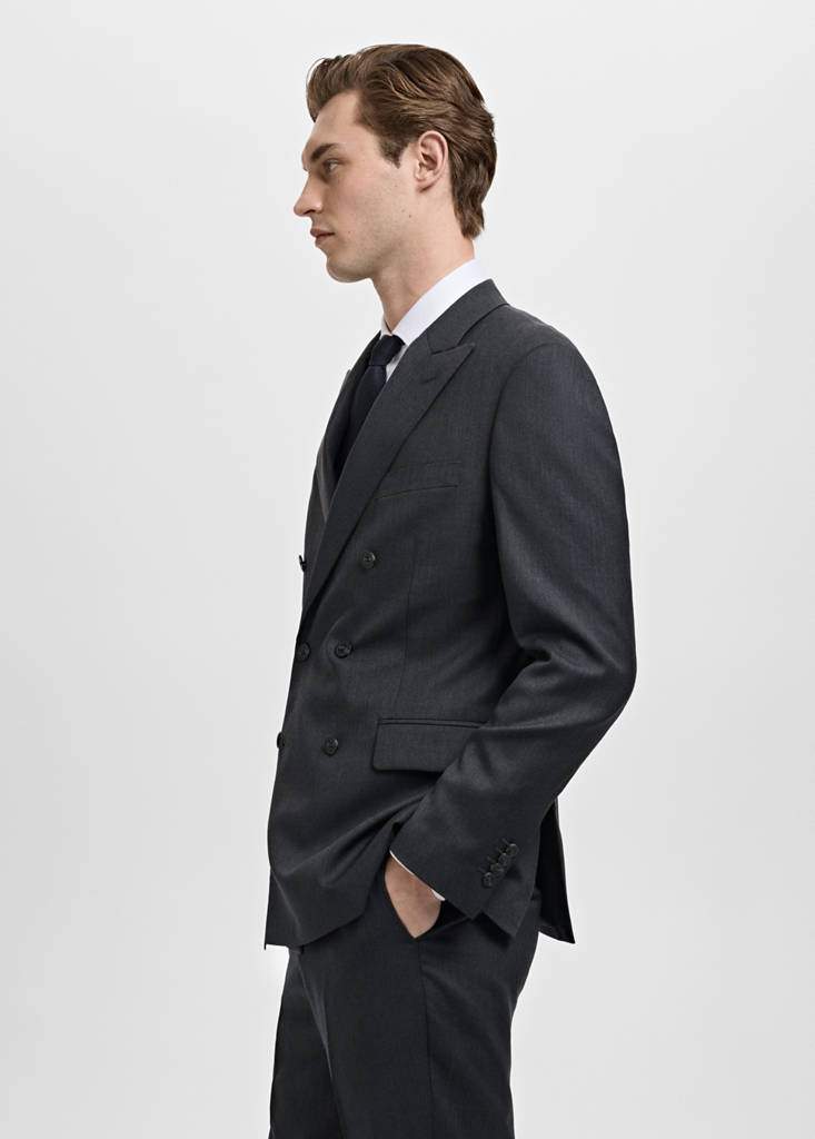 Turin 100% wool double-breasted suit jacket — Product image 8 of 12