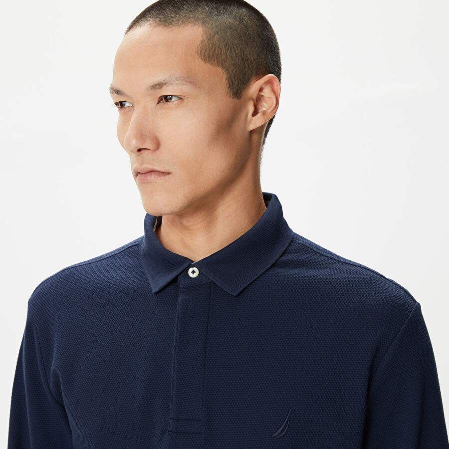 Nautica Men's Navy Blue Slim Fit Long Sleeve Polo — Product image 4 of 4