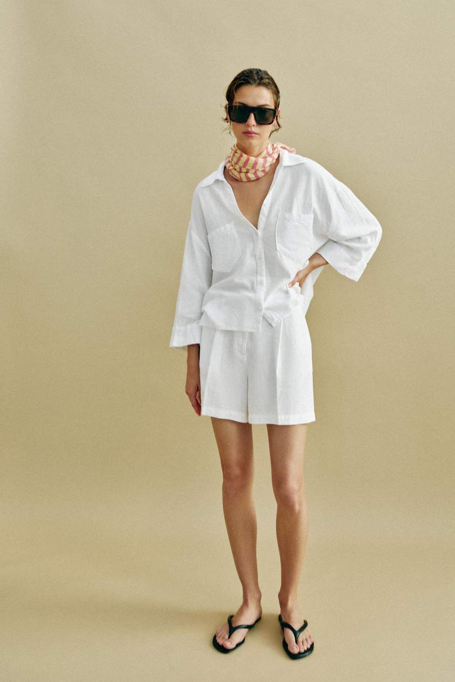 HIGH-WAIST DARTED SHORTS — Product image 6 of 9