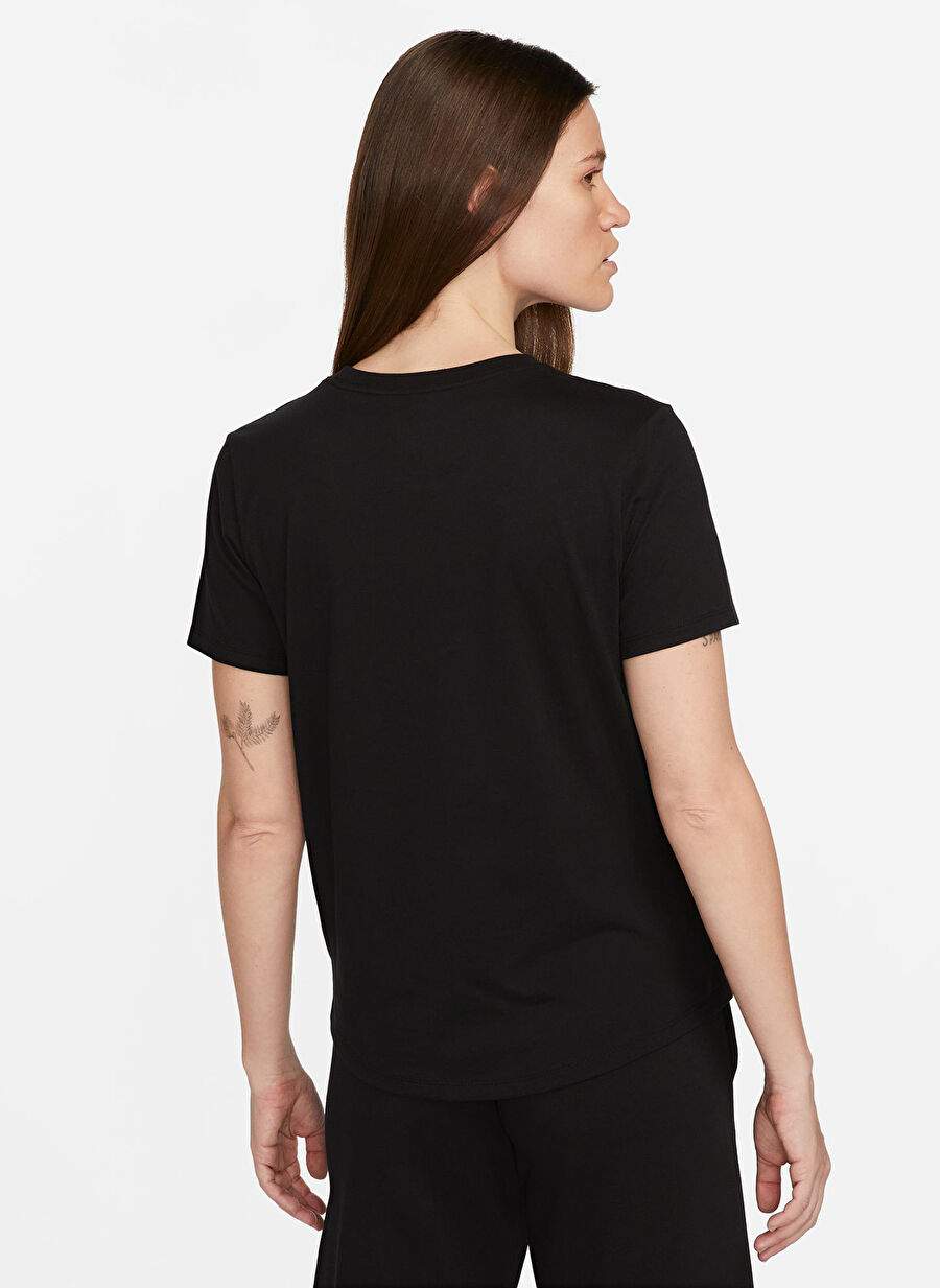 Nike Siyah Kadın Yuvarlak Yaka T-Shirt DX7906-010 W NSW TEE ESS ICN FTRA — صورة المنتج 4 من 4