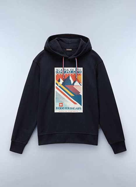 Napapijri Np0a4i530411 B بورتاليت H الأسود ركوب الدراجات الياقة الرجال البلوز