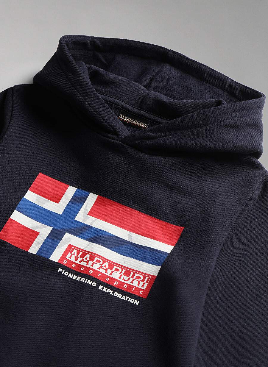 Napapijri Mavi Erkek Çocuk Kapüşonlu Uzun Kollu Sweatshirt NP0A4GXF1761 K B-ZAMORA H — صورة المنتج 3 من 6