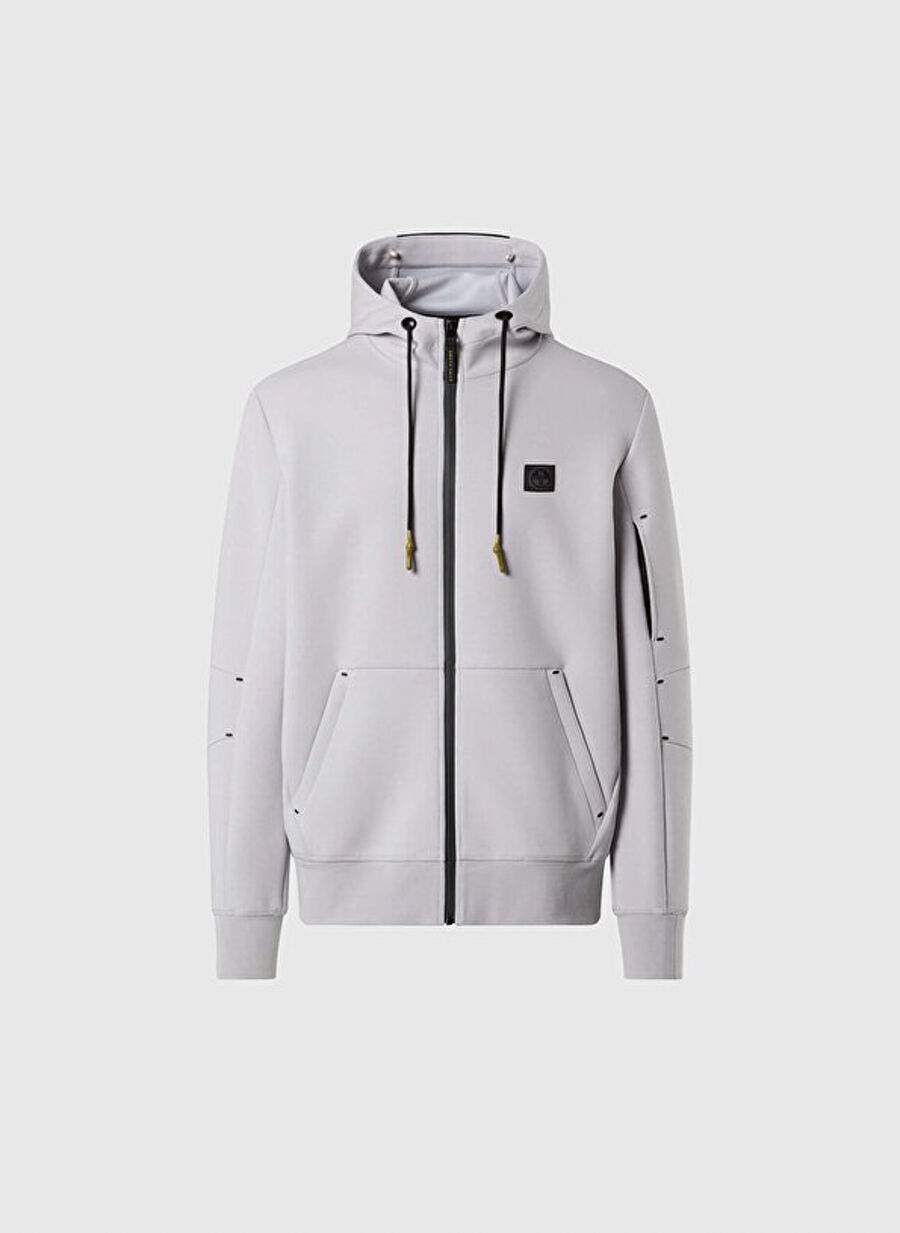 North Sails Gri Erkek Fermuarl Regular Fit Logo Baskl Sweatshirt Ns0000691097 — صورة المنتج 8 من 8