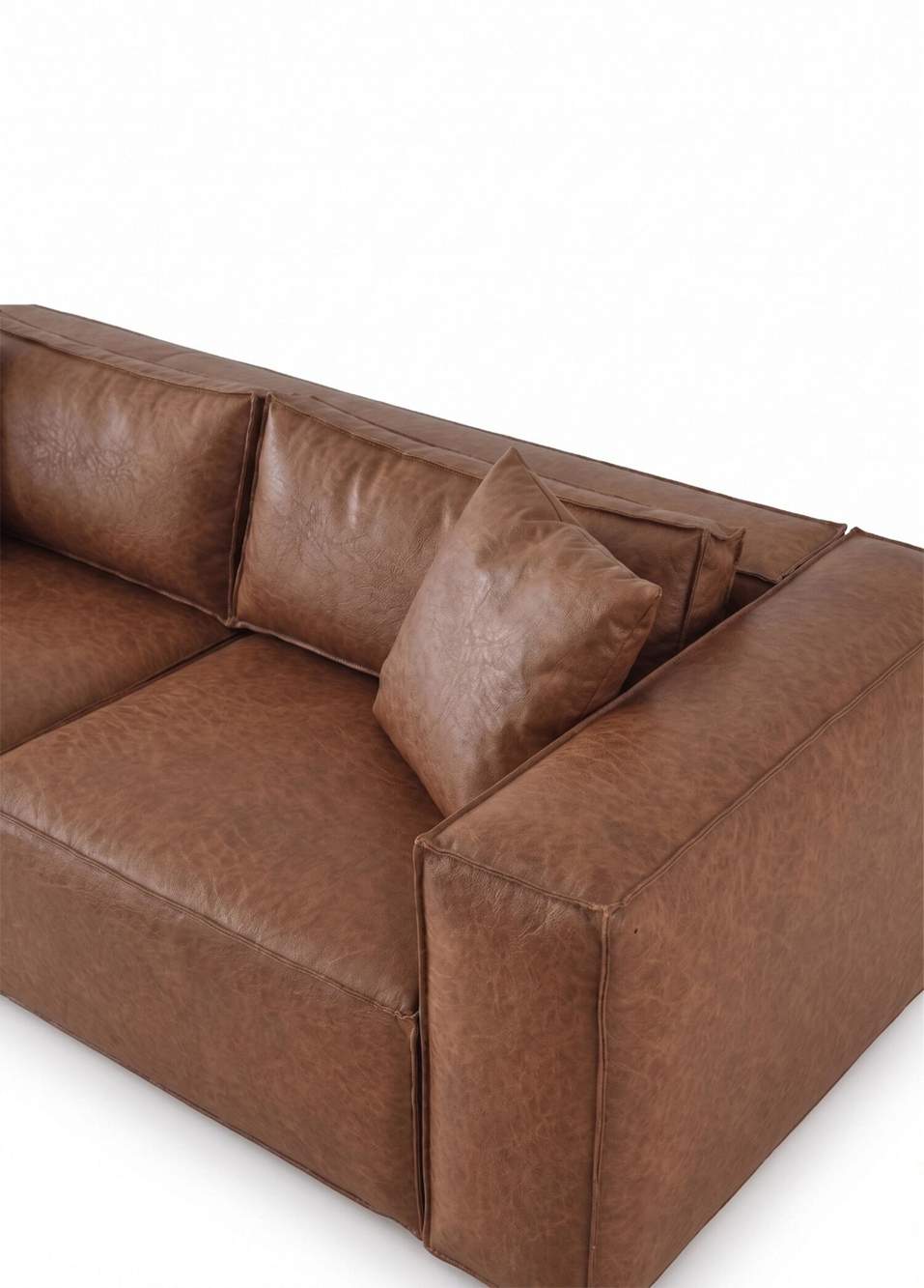Vetro Red Brown Leather Triple Sofa — Product image 4 of 5