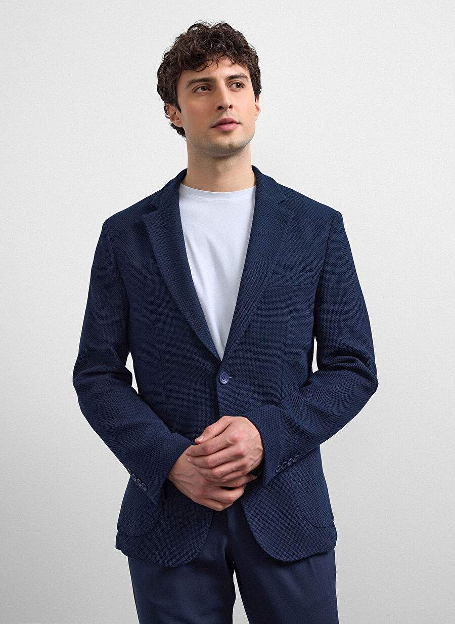 Back And Bond Lacivert Erkek Slim Fit Ceket B35w50035 — صورة المنتج 5 من 9
